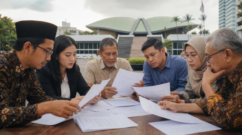 Masyarakat berdiskusi dan menelaah dokumen rancangan undang-undang dalam forum kewargaan