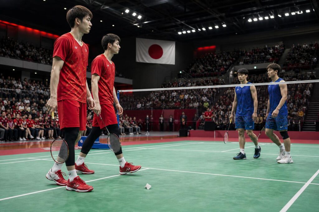 Suasana arena bulutangkis indoor menjelang final beregu putra Asian Games