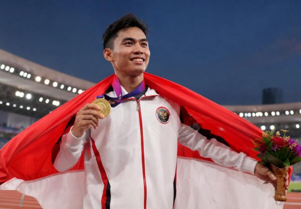 Suasana pertandingan atlet Indonesia dalam ajang Asian Games di Jepang