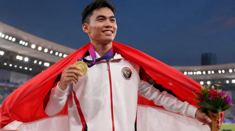 Suasana pertandingan atlet Indonesia dalam ajang Asian Games di Jepang