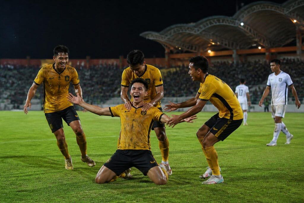 Pemain Borneo FC merayakan kemenangan atas Tainan City di Stadion Segiri Samarinda