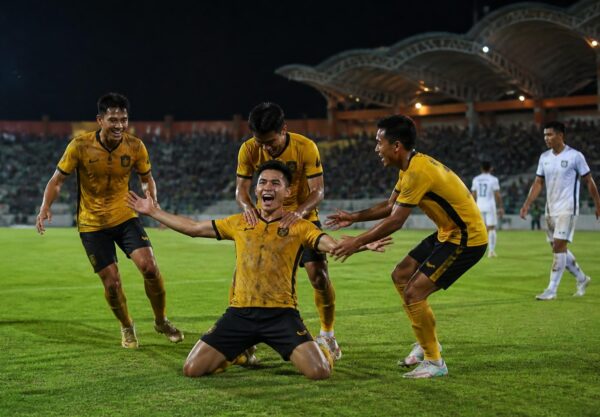 Pemain Borneo FC merayakan kemenangan atas Tainan City di Stadion Segiri Samarinda
