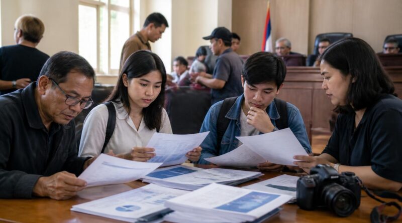 Warga dan mahasiswa menelaah dokumen anggaran daerah dalam sebuah pertemuan publik