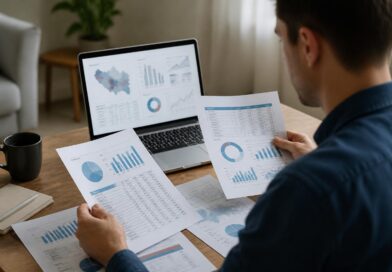 Warga memeriksa dokumen laporan dana kampanye dan data keuangan pemilu menggunakan laptop