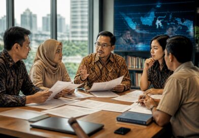 Warga membaca dokumen legislasi dan berdiskusi tentang partisipasi publik dalam proses pembentukan undang-undang
