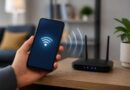 Ponsel Android berada di dekat router Wi-Fi sebagai ilustrasi pengelolaan jaringan tersimpan