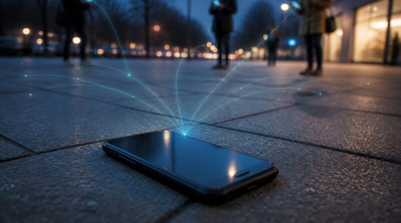Ilustrasi ponsel Android yang hilang terdeteksi oleh perangkat lain di sekitarnya