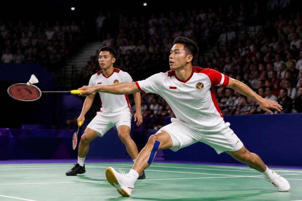Pemain bulu tangkis Indonesia bertanding di arena internasional di Paris