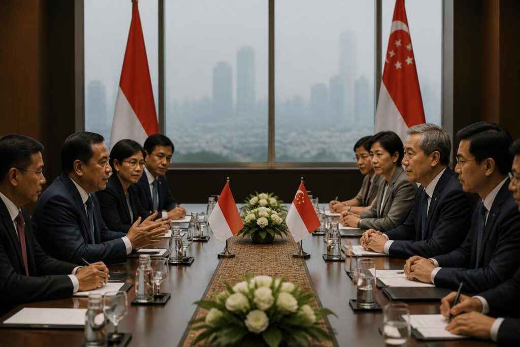 Pertemuan pejabat Indonesia dan Singapura membahas kerja sama penanganan kabut asap lintas batas di Jakarta