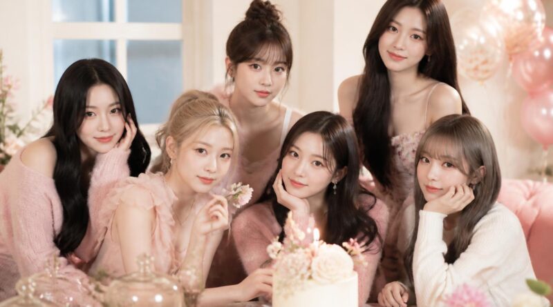 Enam anggota grup perempuan tampil bersama dalam suasana perayaan bernuansa dreamy untuk menggambarkan comeback musik