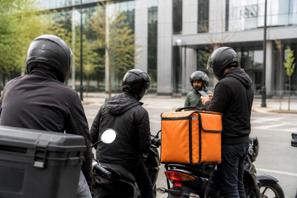 Pengemudi layanan transportasi online berkumpul di kawasan perkotaan setelah penerbitan aturan perlindungan ekosistem digital