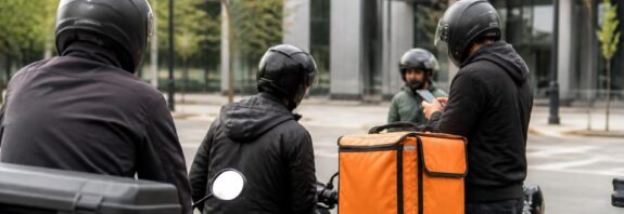 Pengemudi layanan transportasi online berkumpul di kawasan perkotaan setelah penerbitan aturan perlindungan ekosistem digital