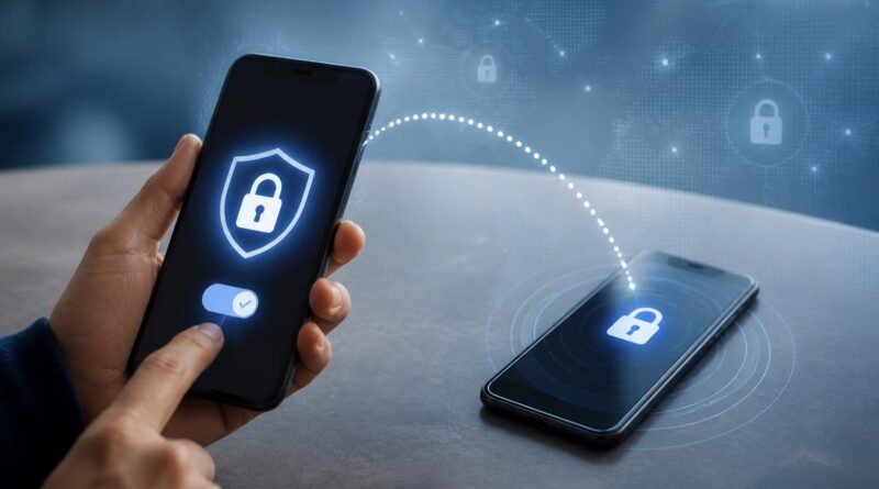 Ilustrasi ponsel yang hilang sedang dikunci dari jarak jauh menggunakan perangkat lain